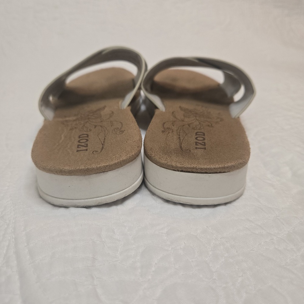 Izod Alyssa Gold Women's Cross Strap Sandals Comfort Slide size 8.5 - Picture 3 of 10